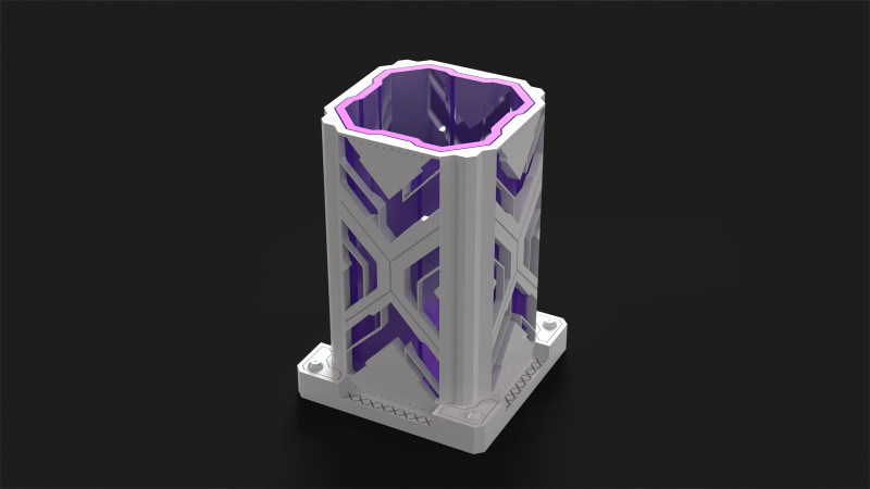 Pencil Holde CyberPunk Modello di stampa 3D .c4d .max .obj .3ds .fbx .stl .blend