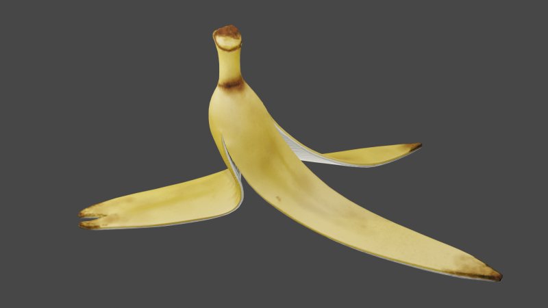 Banana Peel 3D Model .c4d .max .obj .3ds .fbx .stl .blend 