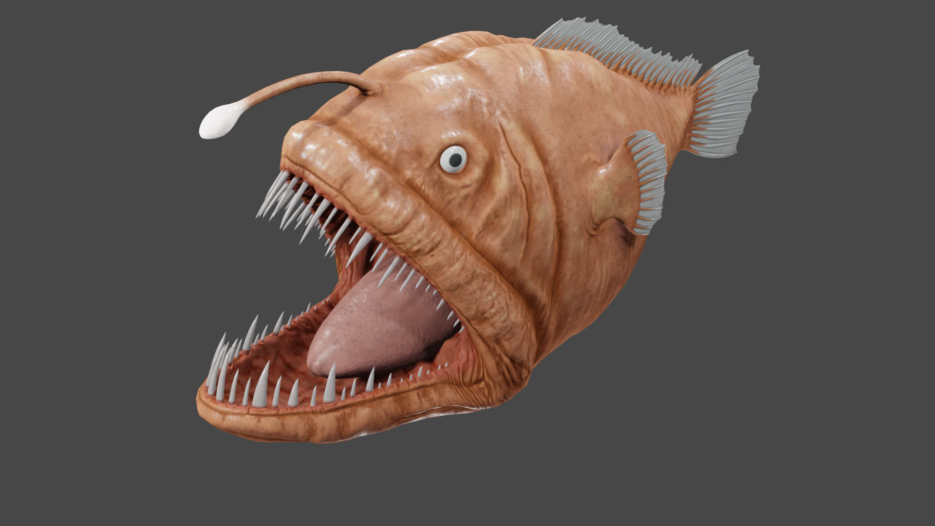 Angler fish 3D Model .c4d .max .obj .3ds .fbx .stl .blend 
