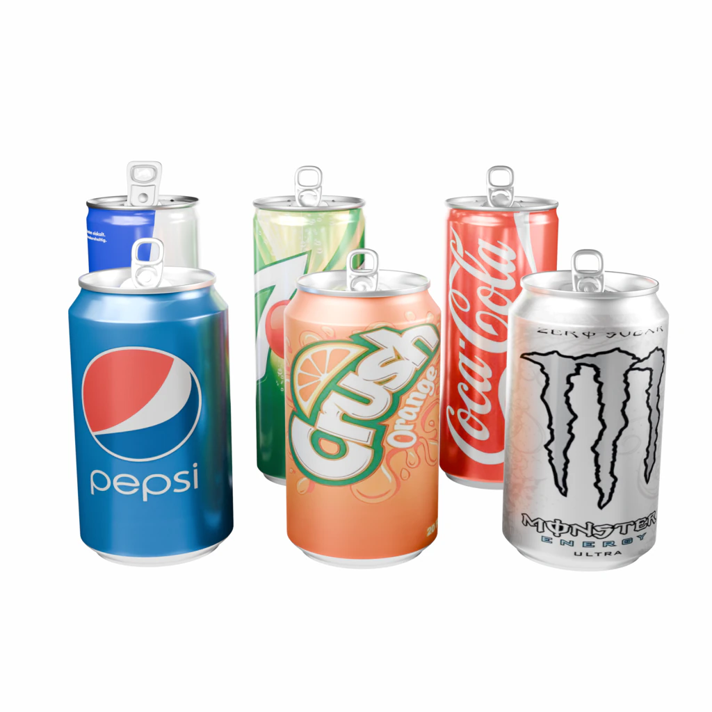 Realistic Beverage Can Collection 3D Model .c4d .max .obj .3ds .fbx .stl .blend 