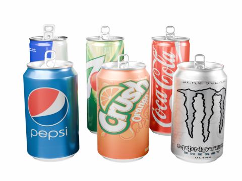Realistic Beverage Can Collection 3D Model