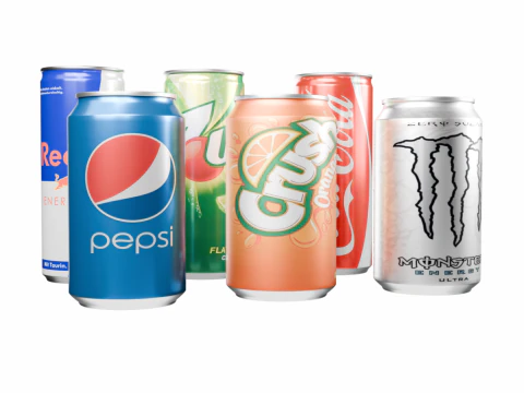 Realistic Beverage Can Collection 3D Model
