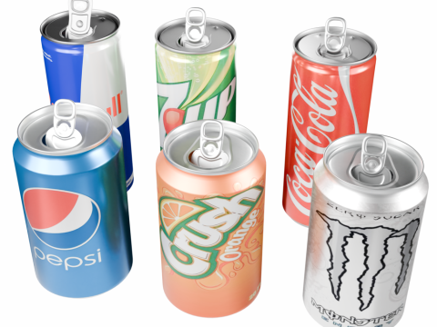 Realistic Beverage Can Collection 3Dモデル