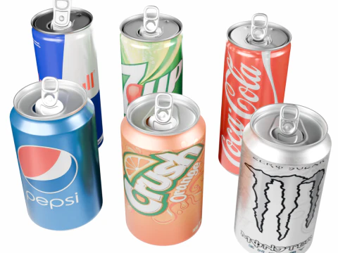 Realistic Beverage Can Collection 3D Model