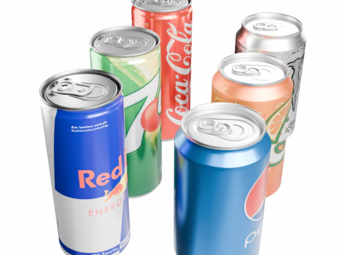Realistic Beverage Can Collection 3D Model