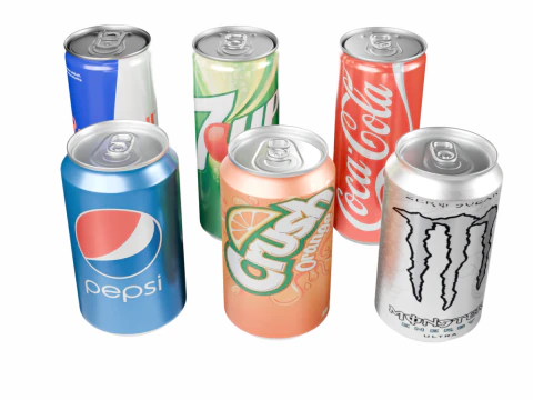 Realistic Beverage Can Collection 3D Model
