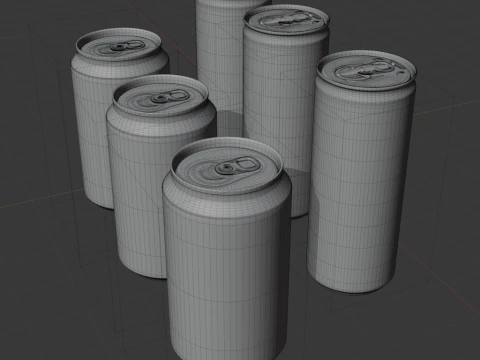 Realistic Beverage Can Collection 3D Model