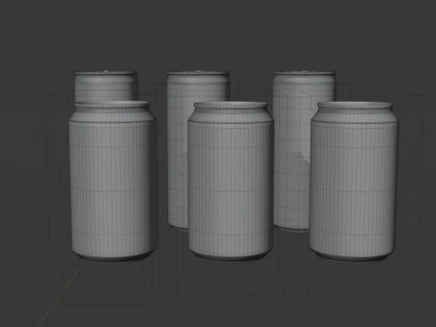 Realistic Beverage Can Collection 3D Model
