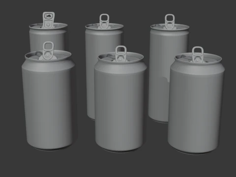 Realistic Beverage Can Collection 3D Model