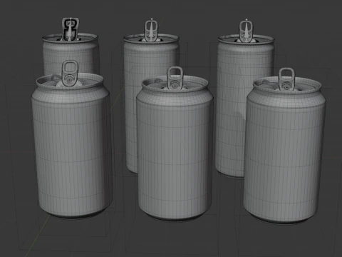 Realistic Beverage Can Collection 3D Model