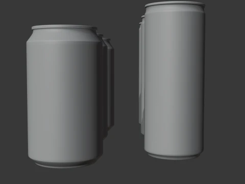 Realistic Beverage Can Collection 3D Model