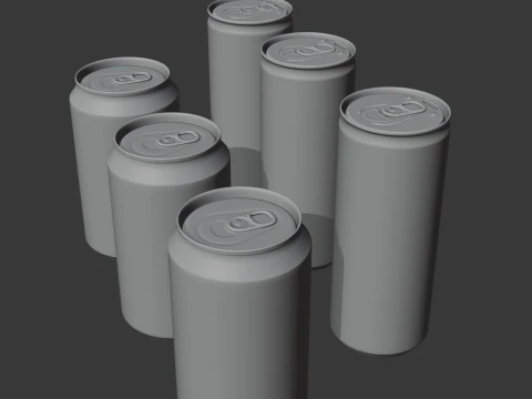 Realistic Beverage Can Collection 3D Model
