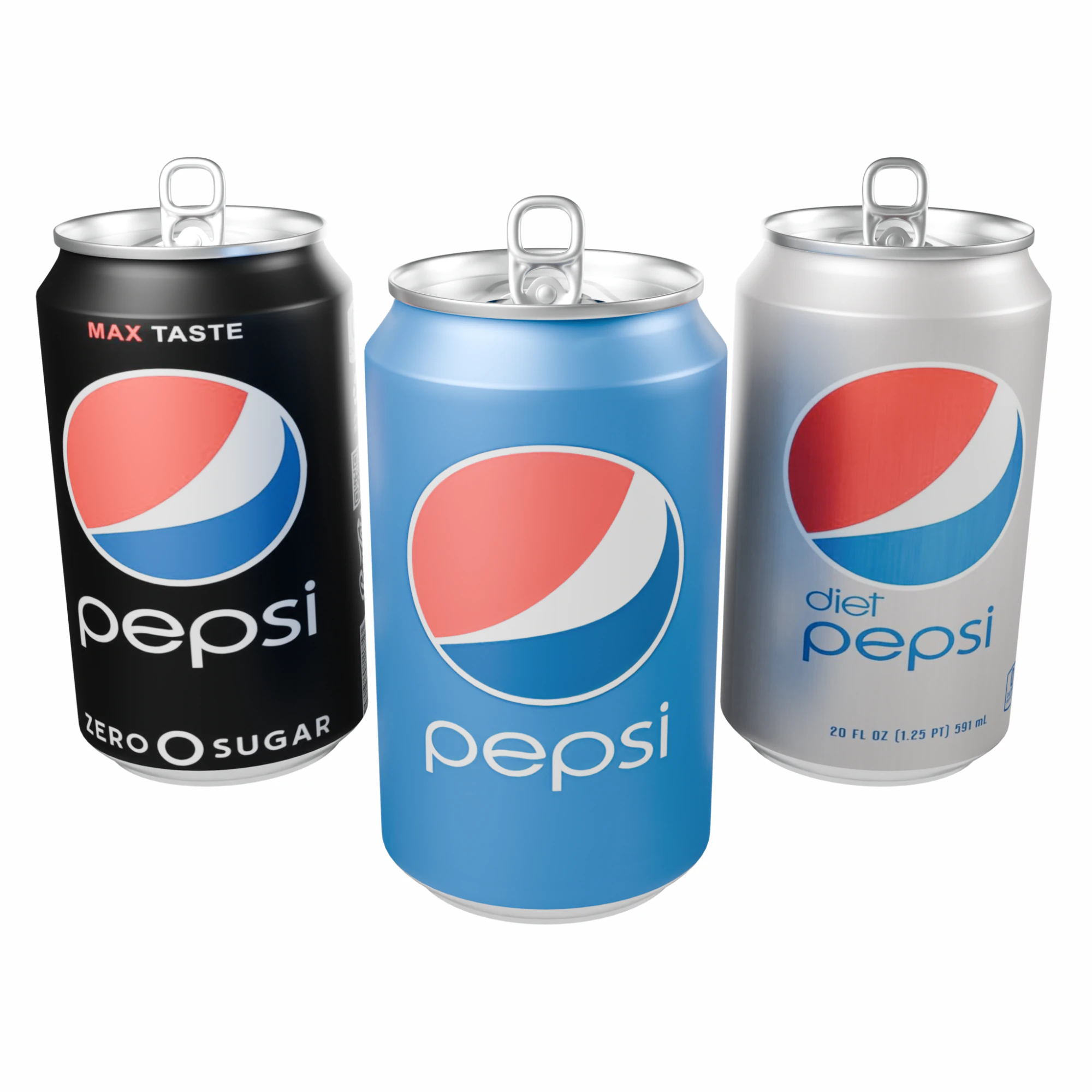 PEPSI Aluminum Can 3D Model .c4d .max .obj .3ds .fbx .stl .blend 