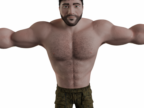 Stylized Hulk-Inspired Cartoon Character 3D Model