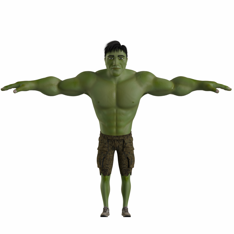 The Green Hulk Modello 3D .c4d .max .obj .3ds .fbx .stl .blend