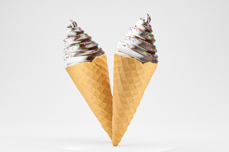 Ice Cream Cone 04 3D Модель .c4d .max .obj .3ds .fbx .stl .blend 