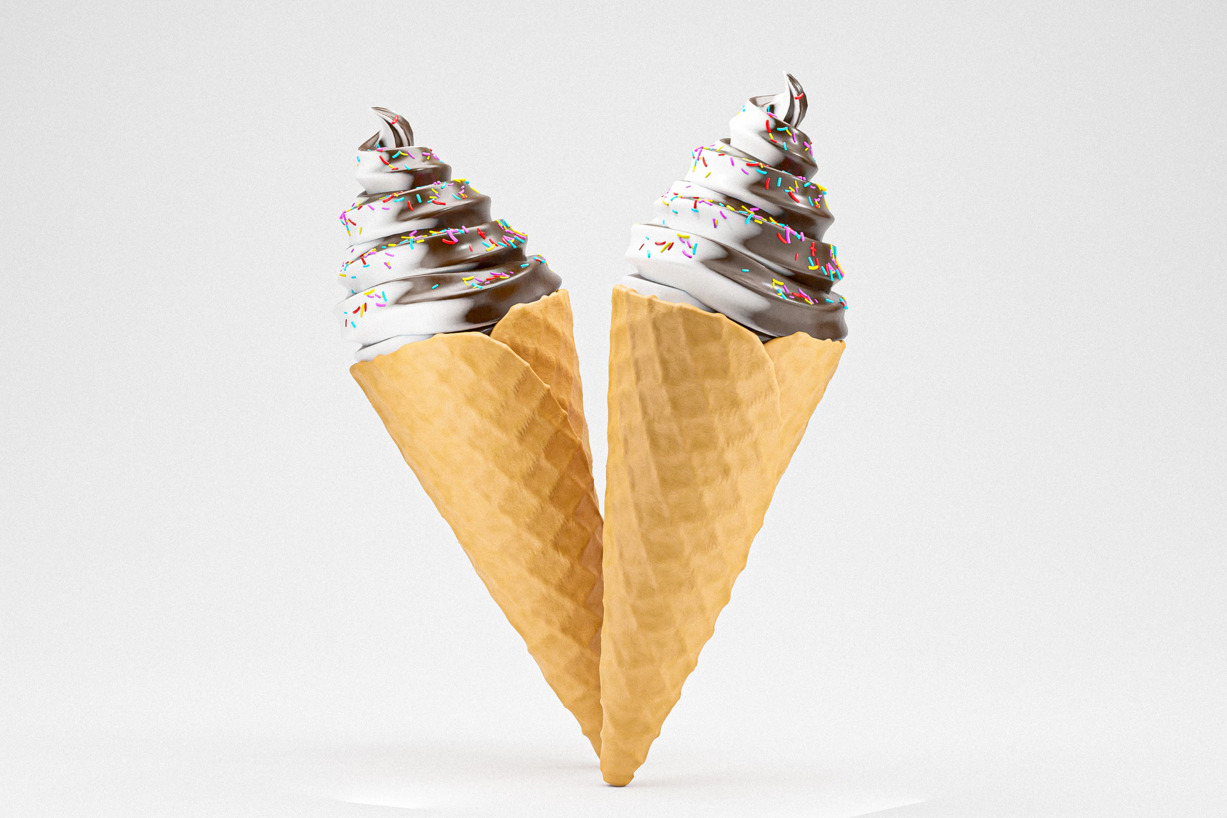 Ice Cream Cone 04 3D Model .c4d .max .obj .3ds .fbx .stl .blend