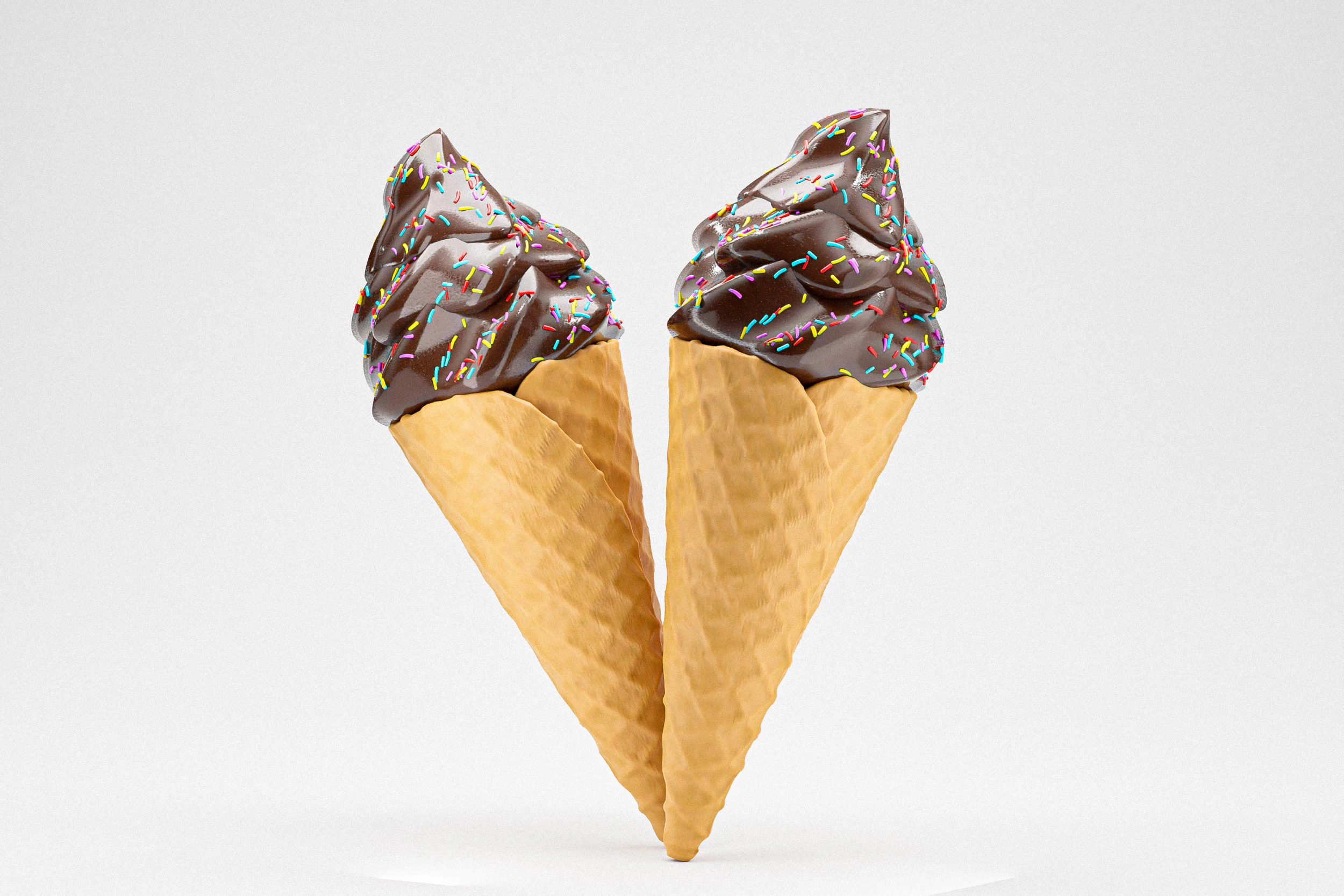 Ice Cream Cone 05 3D Model .c4d .max .obj .3ds .fbx .stl .blend 