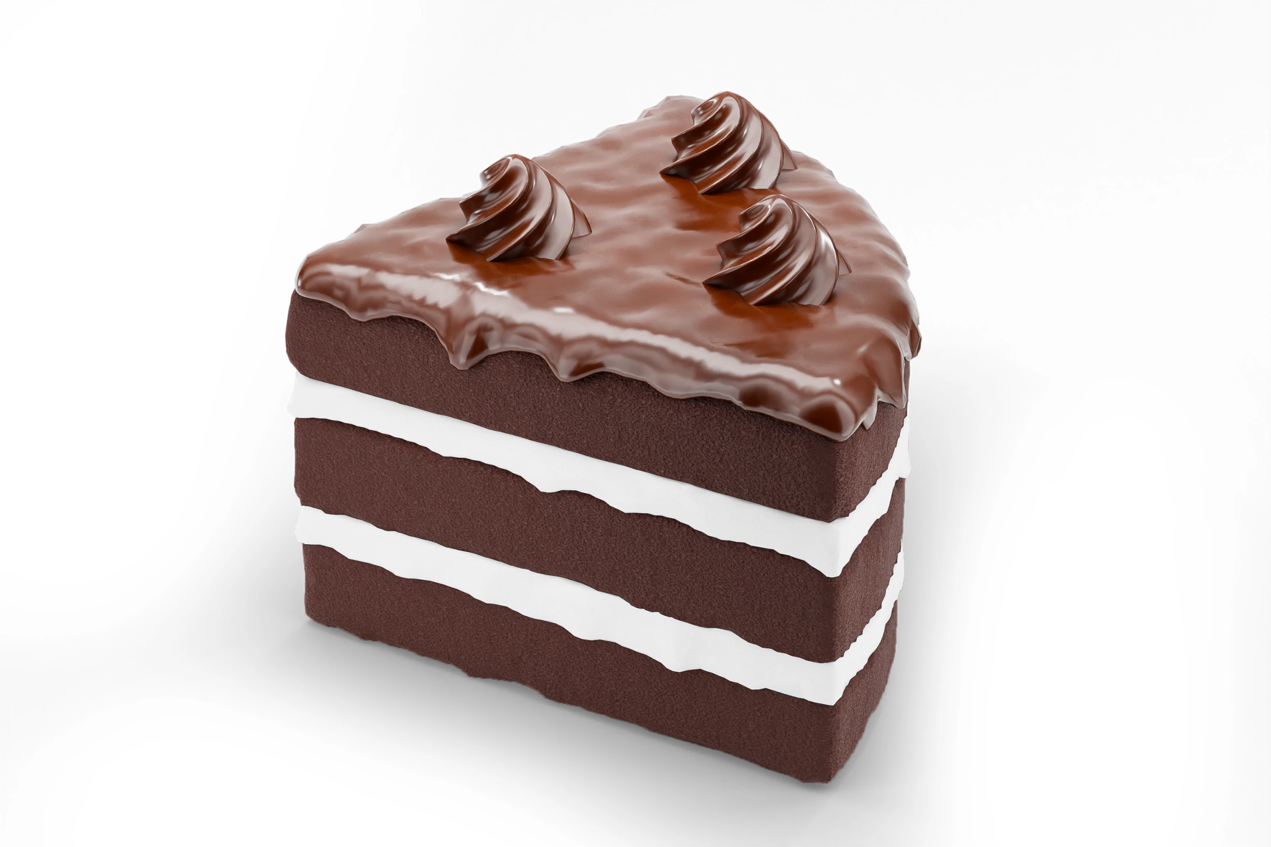 Chocolate Cake 01 3D Model .c4d .max .obj .3ds .fbx .stl .blend 