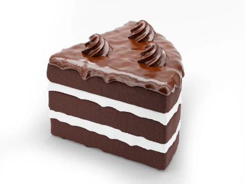 G&acirc;teau Au Chocolat 01 Modèle 3D