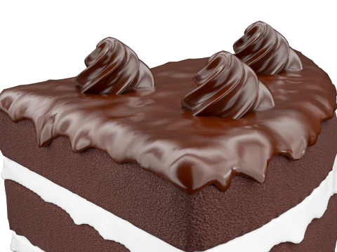 Chocolate Cake 01 3D Model