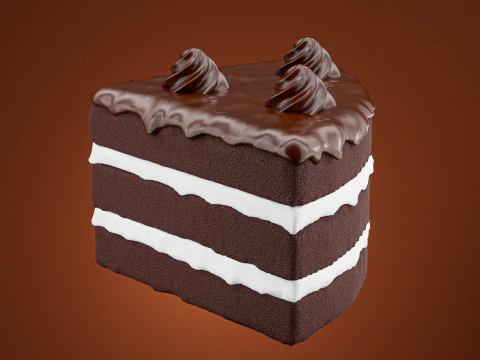 Chocolate Cake 01 3D Model
