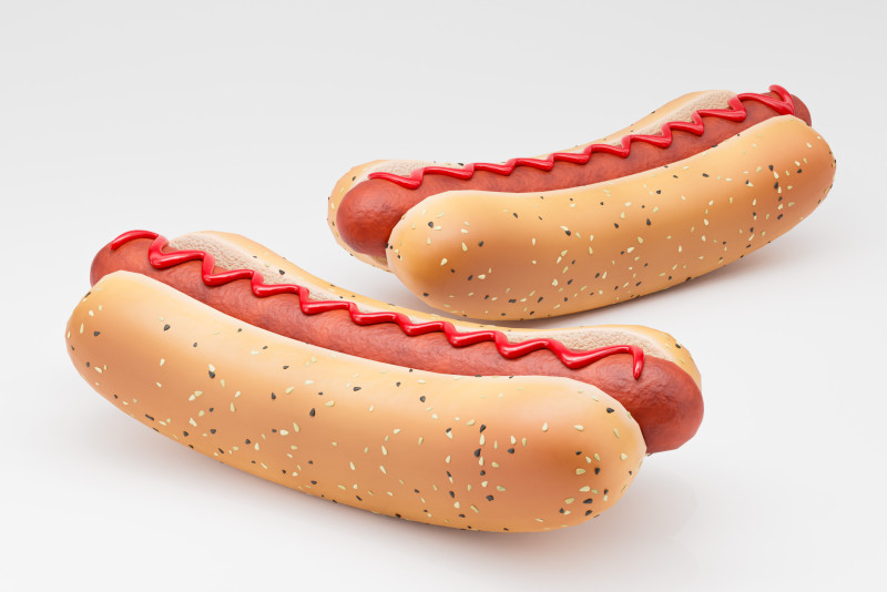 Hot dog 01 3D Модель .c4d .max .obj .3ds .fbx .stl .blend