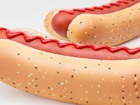 Hot-dog 01 Modello 3D