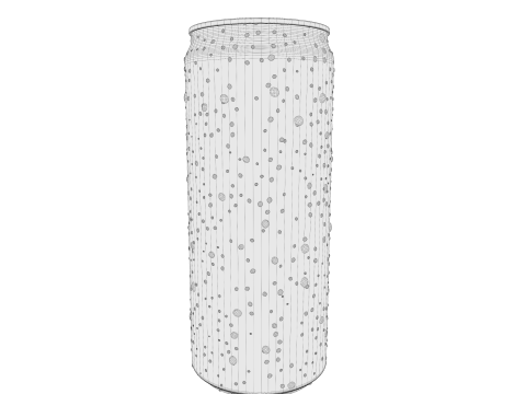 Sodacan 250ml Water Drops Modello 3D