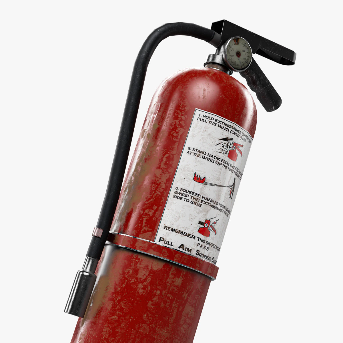 Fire extinguisher pbr Low-poly 3D Model .c4d .max .obj .3ds .fbx .stl .blend