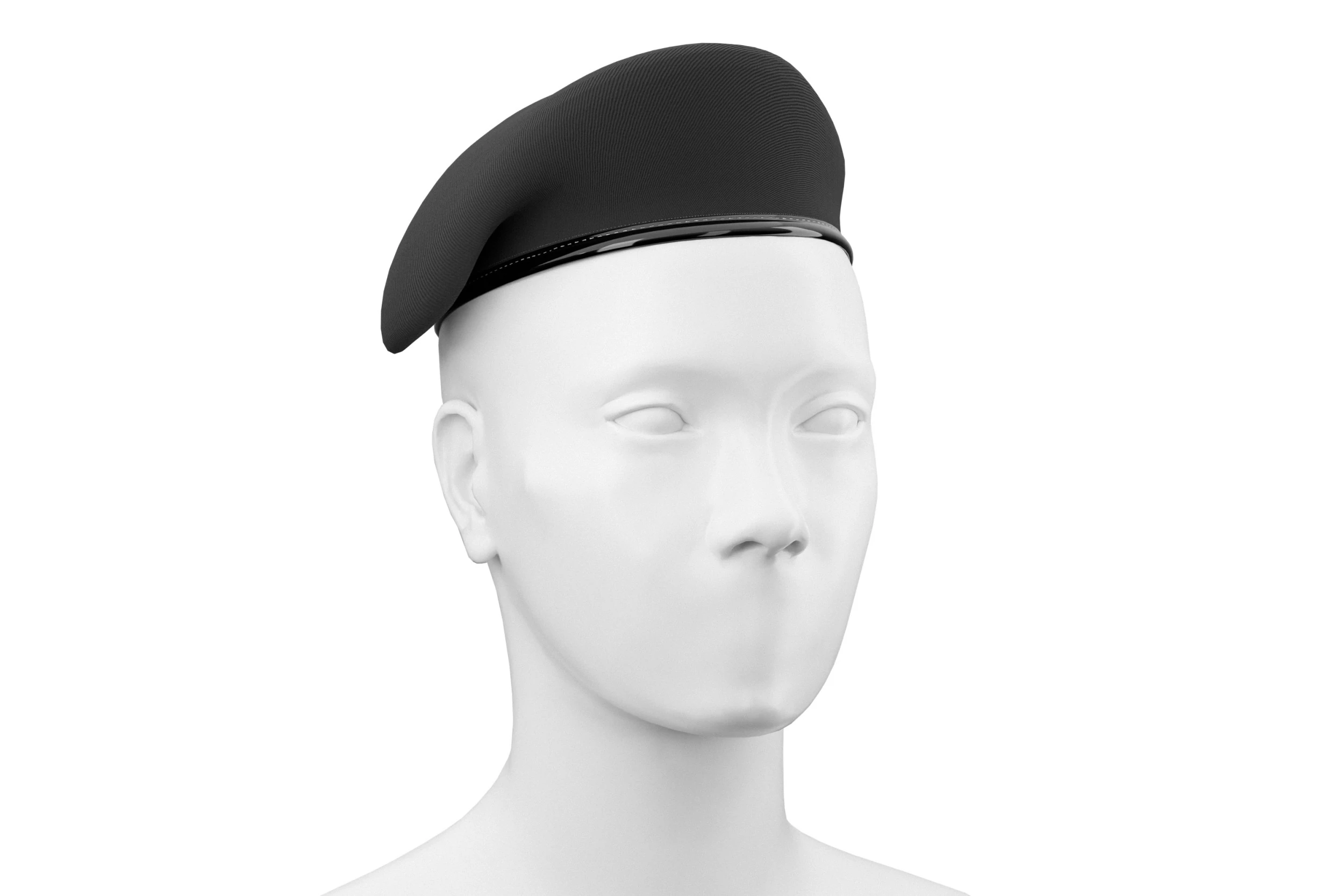 Black Beret 02 3D Model .c4d .max .obj .3ds .fbx .stl .blend