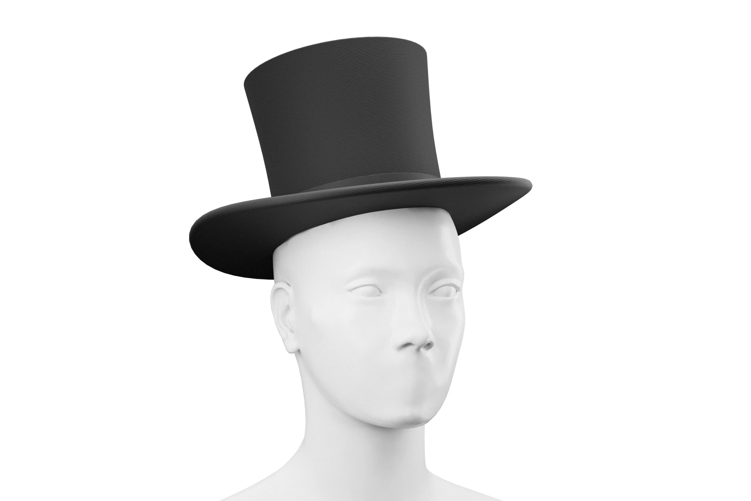 Top hat black 01 3D Model .c4d .max .obj .3ds .fbx .stl .blend 