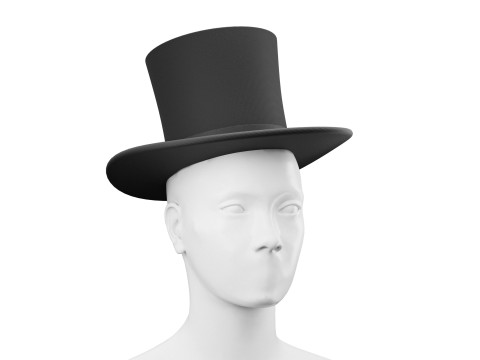 Top hat black 01 3D 모델