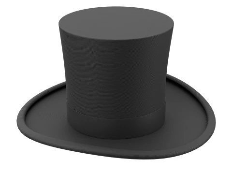 Top hat black 01 3D Model