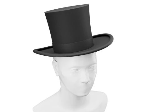 Top hat black 01 3D Model