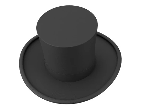 Top hat black 01 3D Model