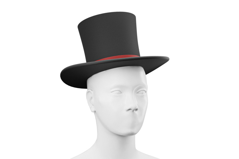 Top hat black 02 3Dモデル .c4d .max .obj .3ds .fbx .stl .blend 