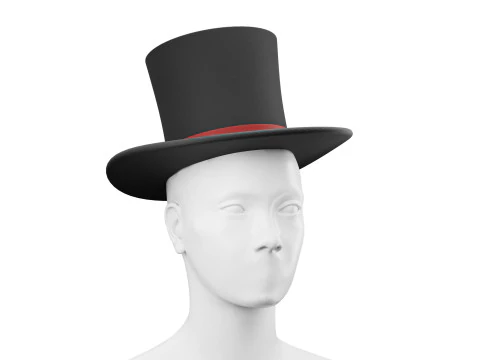 Top hat black 02 3D Model