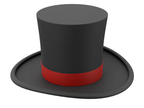 Cappello a cilindro nero 02 Modello 3D