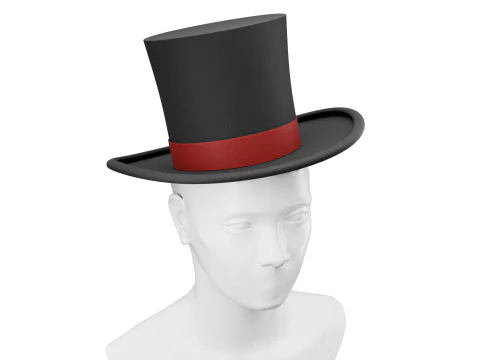 Cappello a cilindro nero 02 Modello 3D