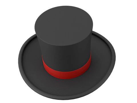 Cappello a cilindro nero 02 Modello 3D