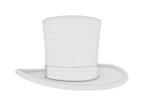Cappello a cilindro nero 02 Modello 3D