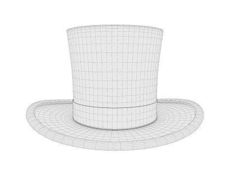 Cappello a cilindro nero 02 Modello 3D