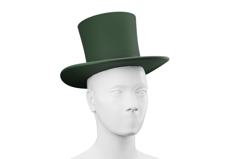 Top hat green 03 3Dモデル .c4d .max .obj .3ds .fbx .stl .blend 
