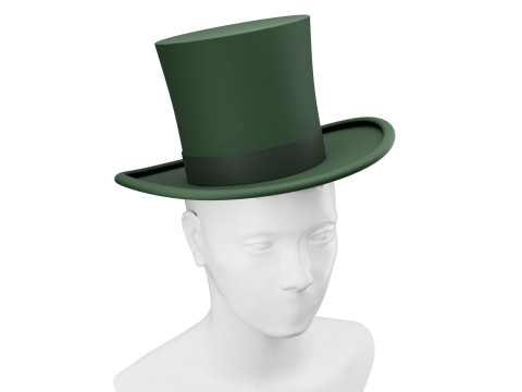 Top hat green 03 3Dモデル