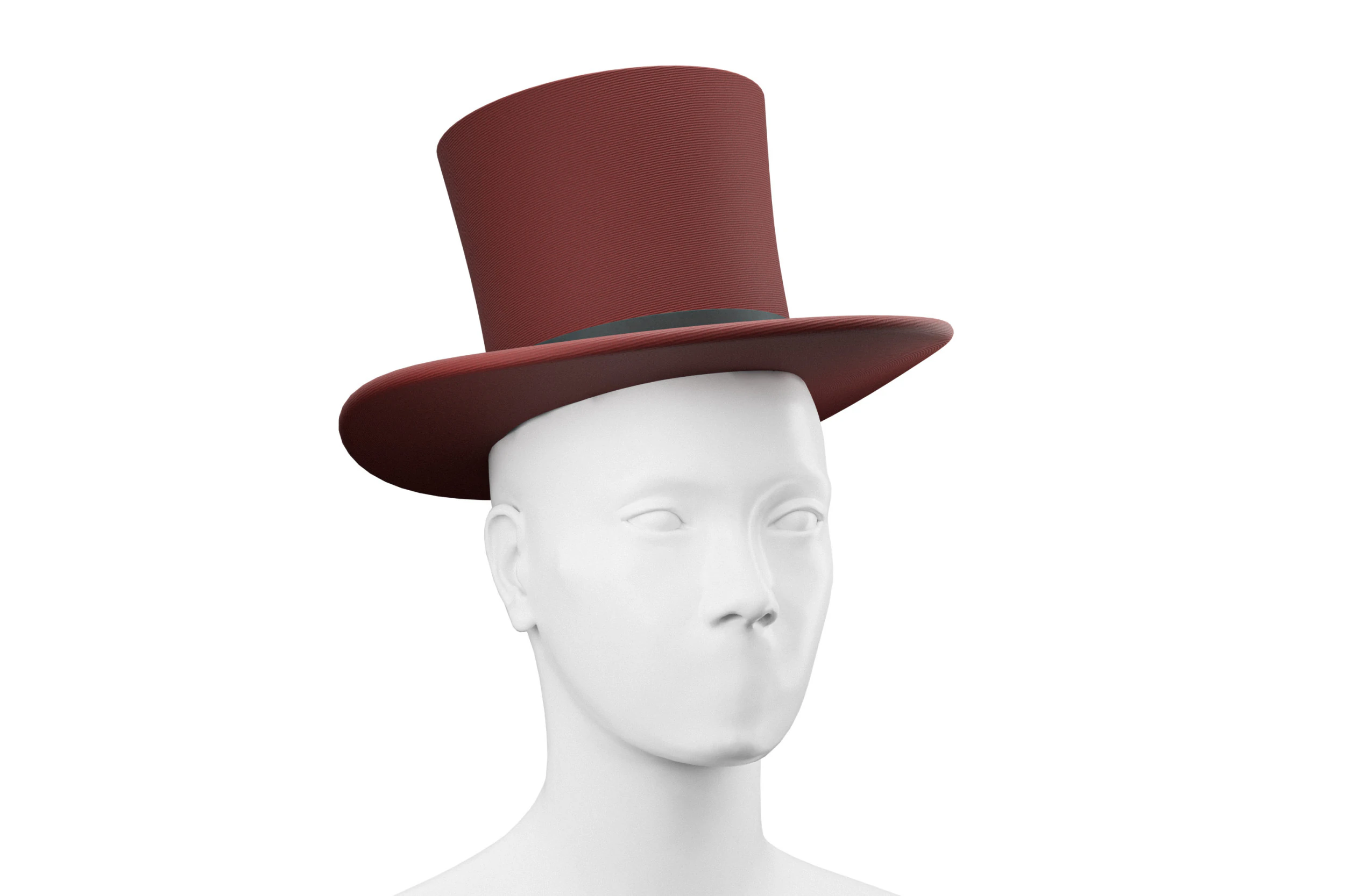 Top hat red 04 3D Model .c4d .max .obj .3ds .fbx .stl .blend 