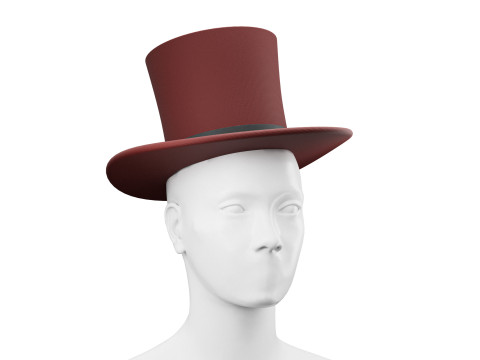 Top hat red 04 3D 모델