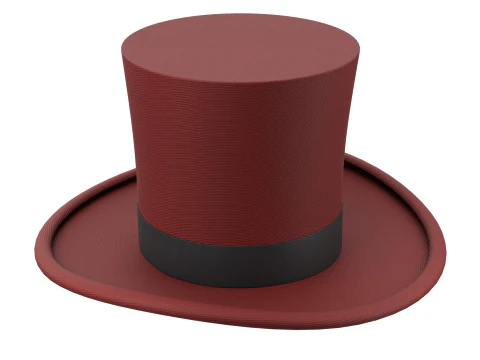 Top hat red 04 3D Model