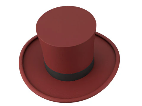 Top hat red 04 3D Model