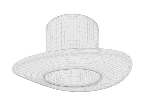 Top hat red 04 3D Model